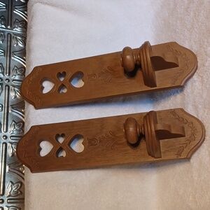 Wall candle holders wall sconces burwood wall decor pair of candle holde…